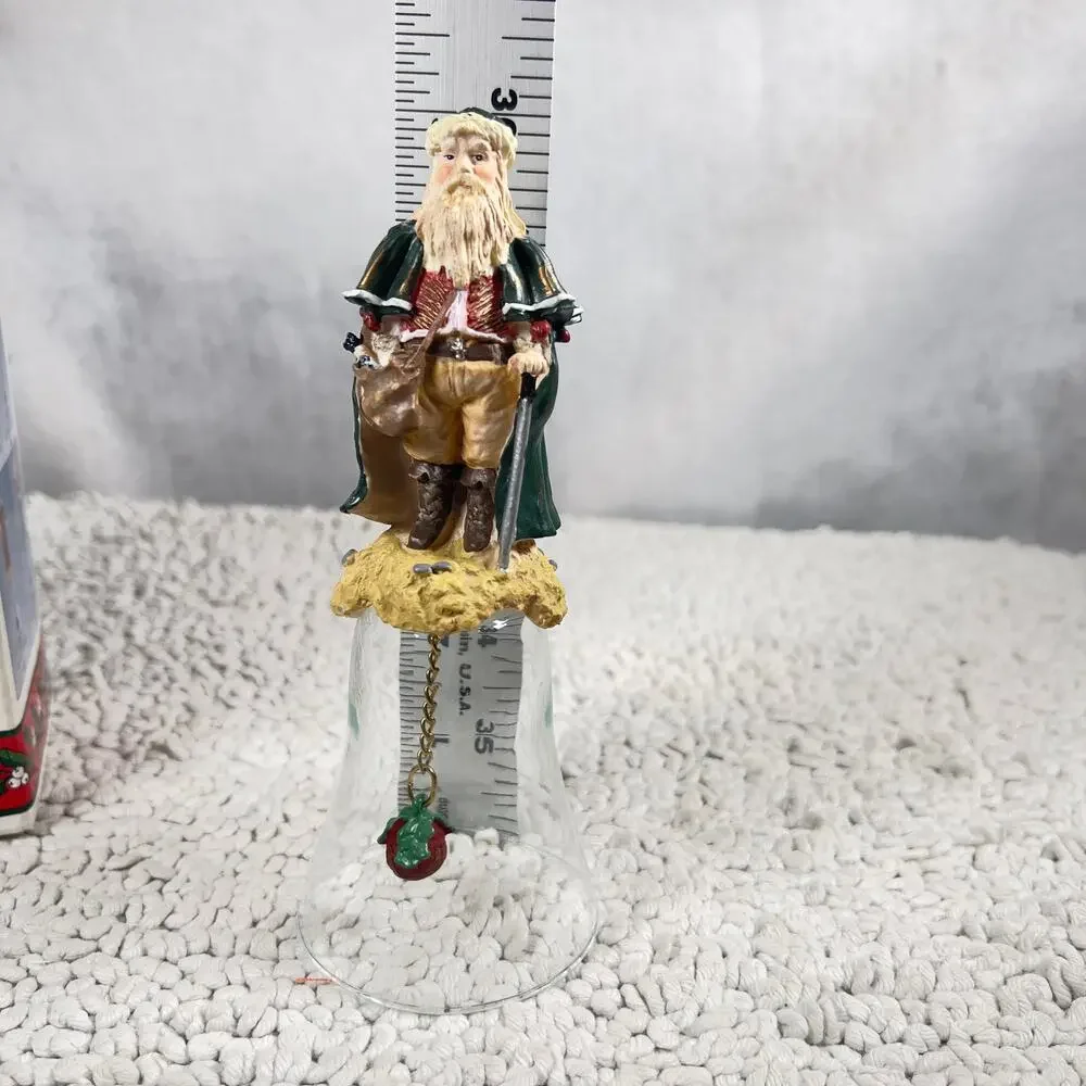 Novelino Christmas Through The Ages Glass Bell Resin Topper 1992 Victorian Santa